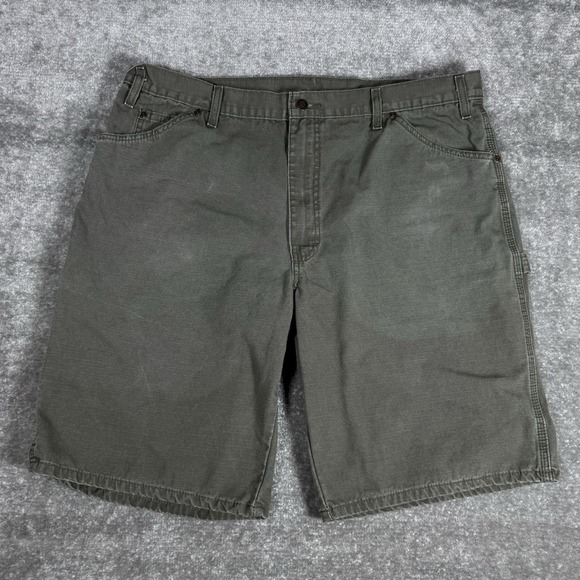 Dickies‎ Carpenter Shorts Men's 40 Green Ripstop Utility Workwear 10" Inseam - Picture 1 of 8